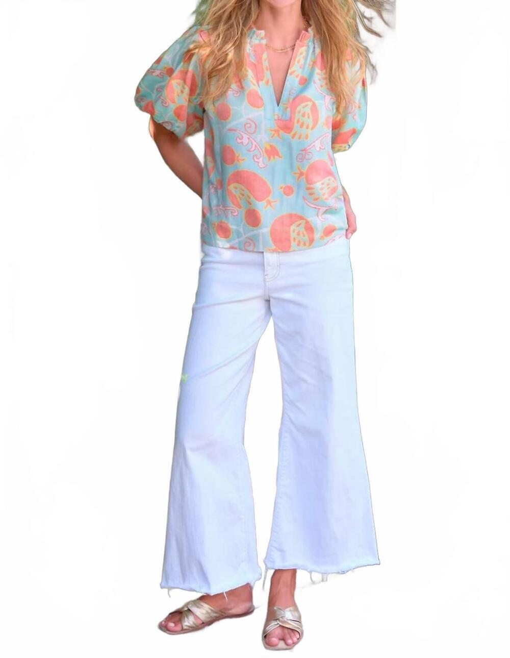 NEW FINLEY marcie popover nomad jacquard blouse